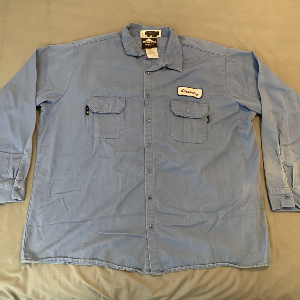 Steelguard‎ Essentials FR Shirt Mens 4XLL Blue Flame Resistant Workwear